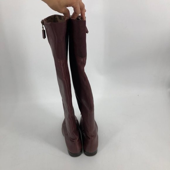 Juicy Couture Wine Red Morrel leather Knee High Boots size 10 - Picture 5 of 16
